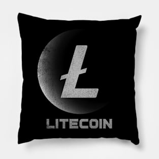 Vintage Litecoin LTC Coin To The Moon Crypto Token Cryptocurrency Blockchain Wallet Birthday Gift For Men Women Kids Pillow