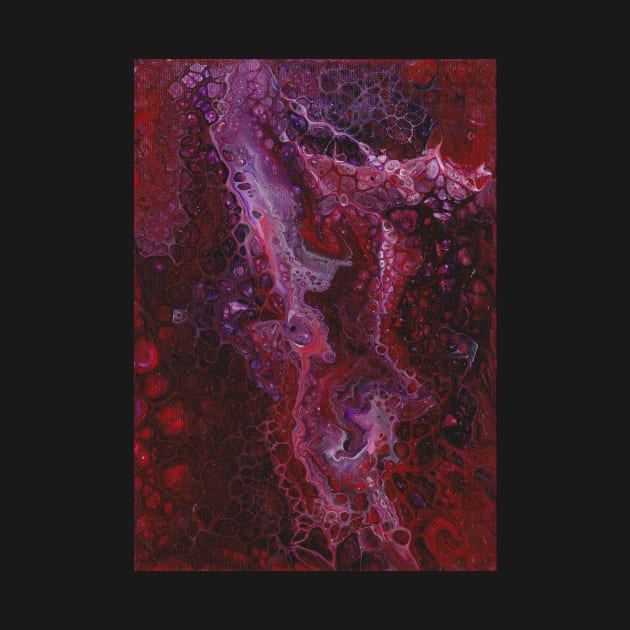 Deep dark red purple paint pour by kittyvdheuvel