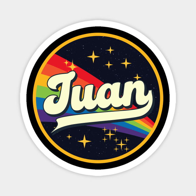 Juan // Rainbow In Space Vintage Style Magnet by LMW Art