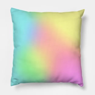 Rainbow Colors Abstract Blurry Gradient Ombre Soft Tie Dye Look Pillow