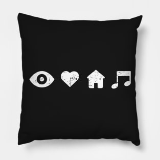 I Love House Music Pillow