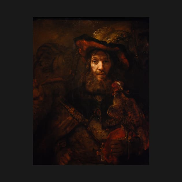 Knight with Falcon by Rembrandt by blackroserelicsshop@gmail.com