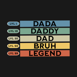 Dada Daddy Dad Bruh Legend Gamer Father's Day T-Shirt