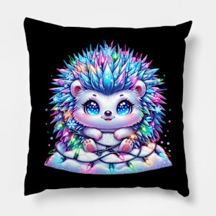 Hedgehog Porcupine Christmas Winter Cute Kawaii Chibi Pillow