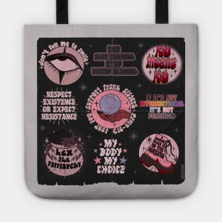 Retro Dark Feminist Poster Tote