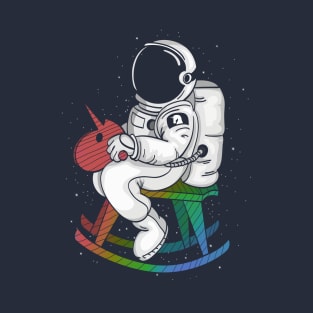 astronaut boy riding woor unicorn T-Shirt