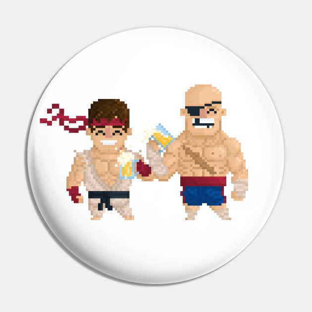 Retro Gamer Street Fighter Drinking Buds Pin by YayPixel