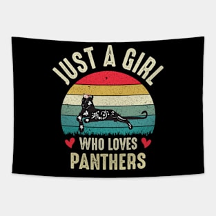 Just A Girl Who Loves Panthers  Cute Panther Girl Women Gifts Tapestry
