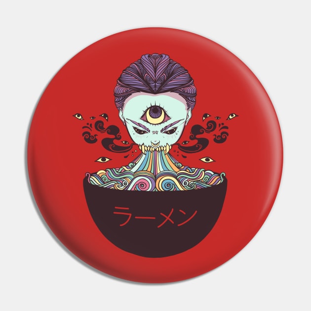 Magic Rainbow Ramen Noodle Anime Art Pin by cellsdividing