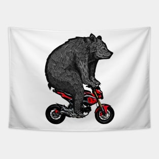 Big Bear on a Minibike Tapestry