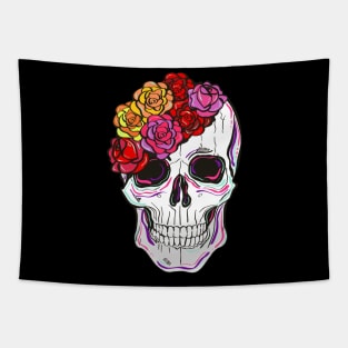 Skull Floral Tapestry