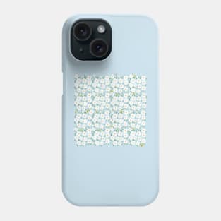 The most Summer fresh pattern with lots of white marguerites/daisies and yellow butterflies Phone Case
