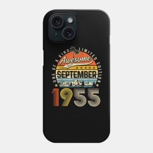 Awesome Since September 1955 Vintage 68th Birthday Phone Case