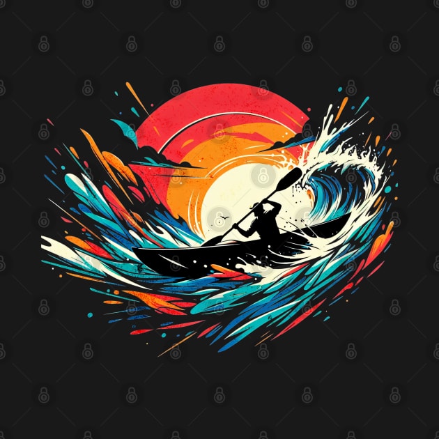 Wild Water Kayaking Vintage Design by Miami Neon Designs