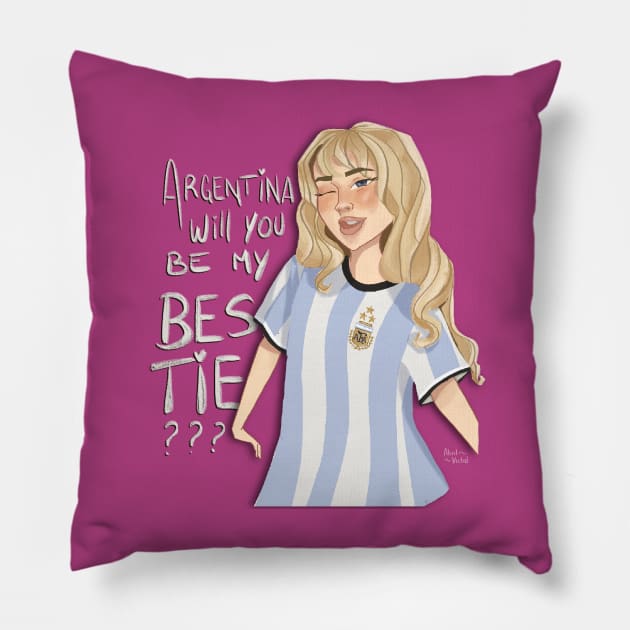 Argentina, will you be my bestie? Pillow by Abril Victal