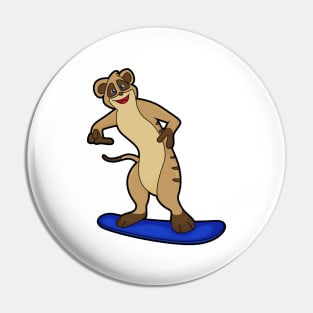 Meerkat as Snowboarder with Snowboard Pin