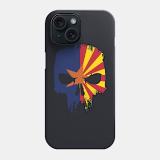 Retro Grunge Arizona State Flag Skull Phone Case