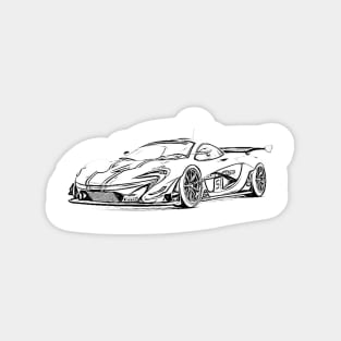 P1 GTR Supercar Racing Wireframe Magnet