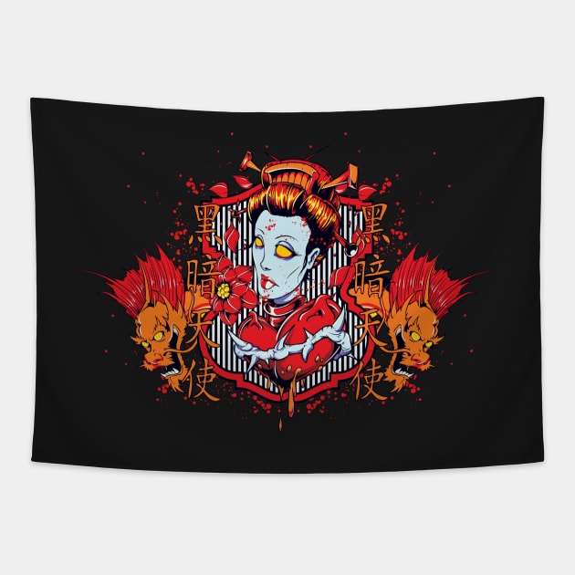 Hearts of Death Dragon Queen Tapestry by JakeRhodes