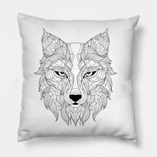 Abstract Wolf Vision: Dynamic Artistic Color Fusion Pillow