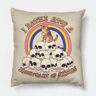 Bathe Atop A Mountain Of Skulls Pillow