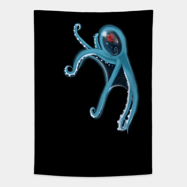 Magical Space Octopus Tapestry by loreatus