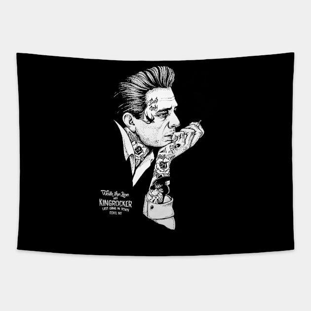 Johnny Cash Only Tapestry by Kingrocker Clothing