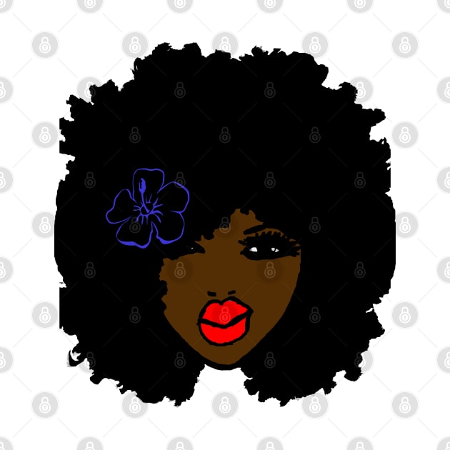 BrownSkin Curly Afro Natural Hair💋💋 RedLips Tshirt Brand New: JUST Released... by EllenDaisyShop