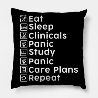 Eat Sleep Clinicals Panic Study Panic Care Plans Repeat Nurse Pillow