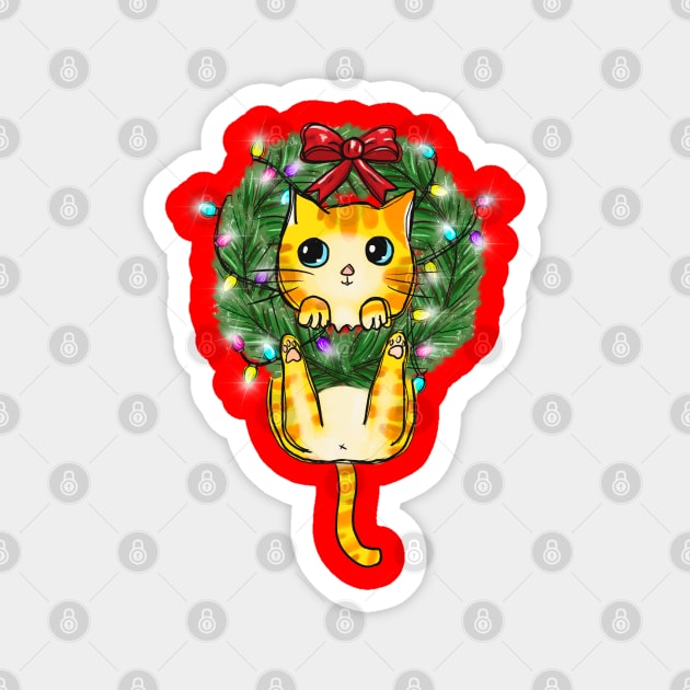 Funny Christmas Cat - Merry Catmas Magnet by Pop Cult Store