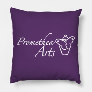 Promethea Arts white line logo Pillow