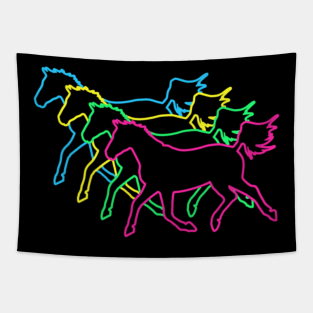 Horse 80s Neon Tapestry