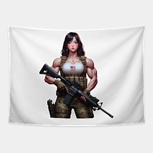 Tactical Girl Tapestry