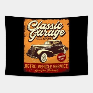 Retro Vintage Automotive Tin Sign Tapestry