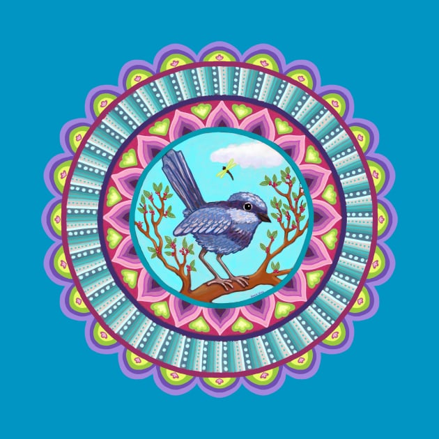 Australian Blue Wren Mandala by SoozieWray