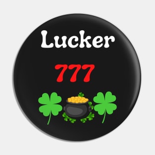 Lucky 777 always lucky Pot of gold Four Leaf Clover Saint Patricks Day Pin