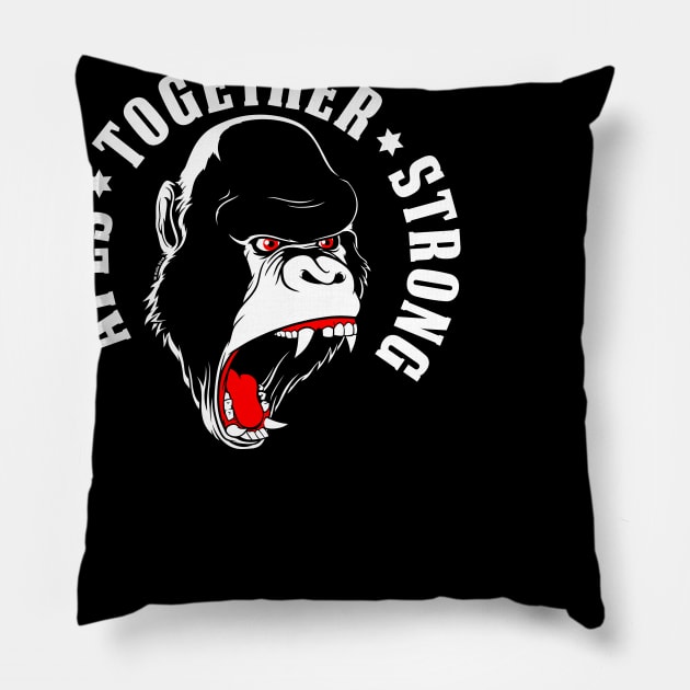 Apes Together Strong Pillow by wloem