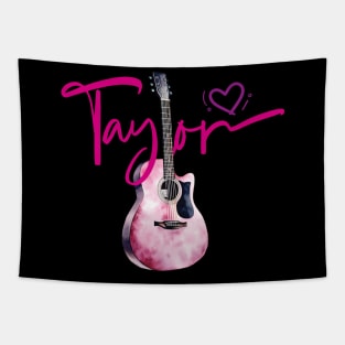 Taylor First Name I Love Taylor Girl Cute Guitar Tapestry