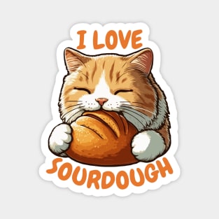 Cat Eating Sourdough Magnet