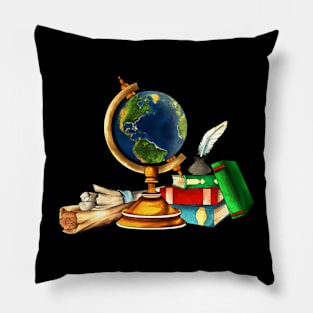 Royalcore - Dark Academia - Vintage Globe Pillow