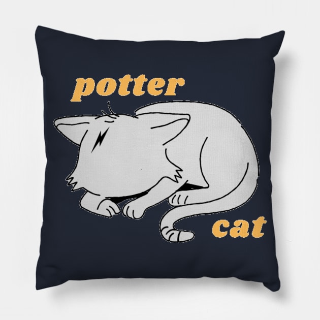 potter cat Pillow by artby-shikha