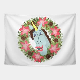 Merry Unicorny Christmas Tapestry