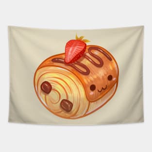 Cute Chocolate Croissant (Pan Au Chocolat) Tapestry