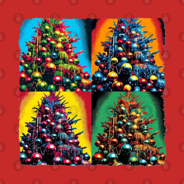 Tinsel Twist: Pop Art's Festive Fir - Christmas Tree by PawPopArt