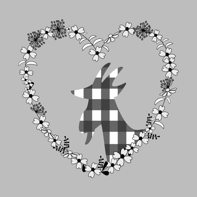 LIspe Gingham Goat in Wildflower Heart by Lispe