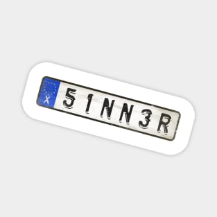 Sinner - License Plate Magnet