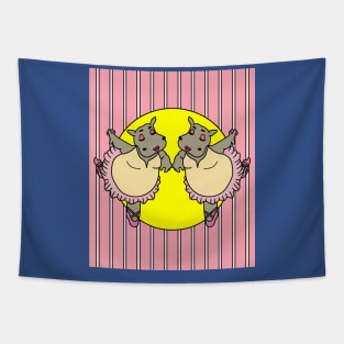 Dancing Ballerina Ballet Hippopotamus Tapestry