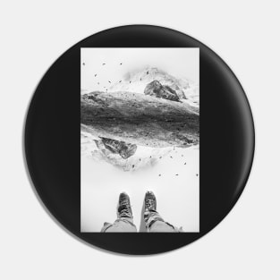 Eagle Mountain black and white photo manipulation illustration Pin