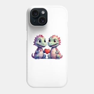 Valentine Dinosaur Couple Phone Case