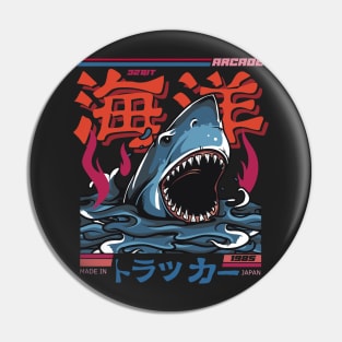 Retro video game vintage 32bit japan 80s arcade 海洋トラッカー鮫 Pin